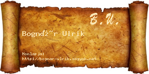 Bognár Ulrik névjegykártya